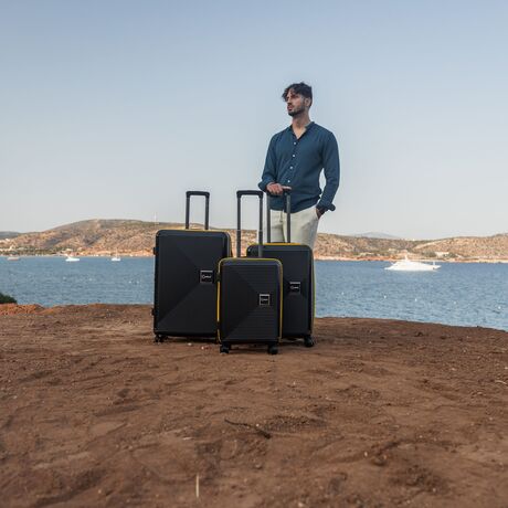 Βαλίτσες σετ Anniversary (σέτ 3 τεμαχίων) Cardinal (PP) 2015 μαύρο/κίτρινο