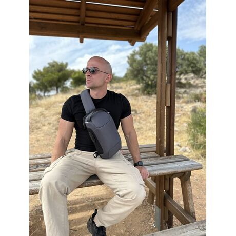 Τσαντάκι ώμου χιαστί crossbody Bange 22085 γκρί