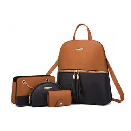 Γυναικείο σετ Σακίδιο πλάτης/τσάντα χιαστί/νεσεσέρ/πορτοφόλι Cardinal 316 coffee