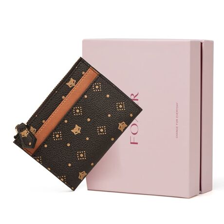 Γυναικείο πορτοφόλι/καρτοθήκη PVC Foxer 2161015F καφέ