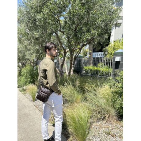 Τσαντάκι Ώμου Δερμάτινο Καφέ Cardinal 500