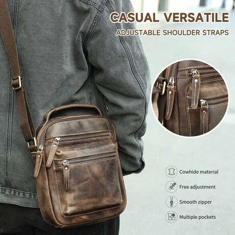 Δερμάτινο Ανδρικό Τσαντάκι Ώμου Cardinal 6209 coffee