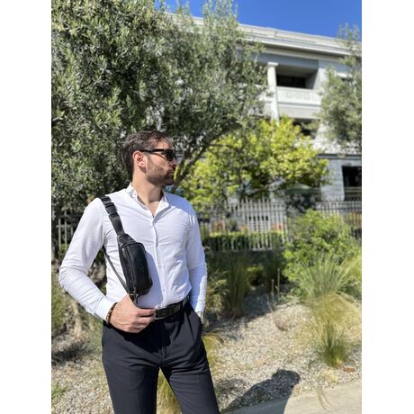 Δερμάτινο Τσαντάκι Μέσης Μαύρο Cardinal 7310