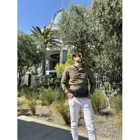 Τσαντάκι Μέσης Δερμάτινο Μαύρο Cardinal 7312