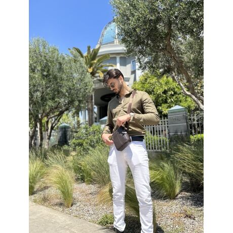 Δερμάτινο Τσαντάκι Ώμου Καφέ Cardinal 7362