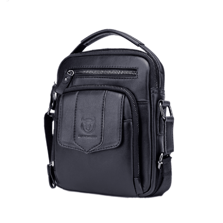 Τσαντάκι Ώμου Δερμάτινο Μαύρο Bull Captain DJB 777