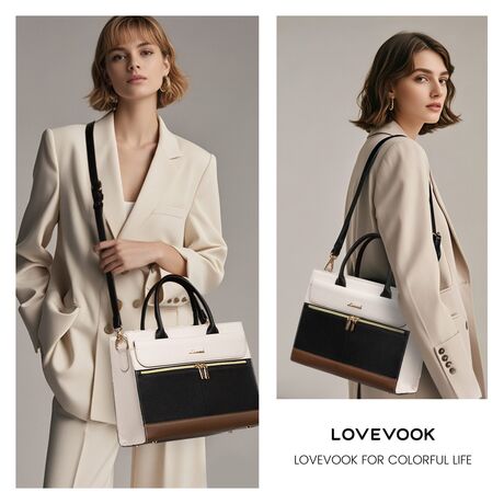 Τσάντα Χειρός & Χιαστί Lovevook 15,6'' WB4273 beige black brown