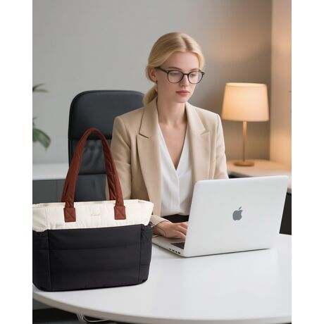 Τσάντα Laptop Γυναικεία Lovevook WB5036 beige black brown