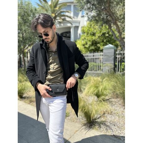 Τσαντάκι Μέσης - Ζώνης Δερμάτινο Μαύρο Bull Captain YB04