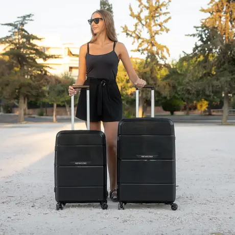 Βαλίτσα σκληρή Newcom (PP) μεσαία μεγάλη N1595 μαύρο