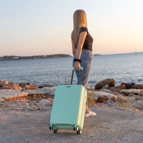 Βαλίτσα Ταξιδιού Άθραυστη Επεκτάσιμη Cardinal (PP) μεσαία 2018/60 τιρκουάζ