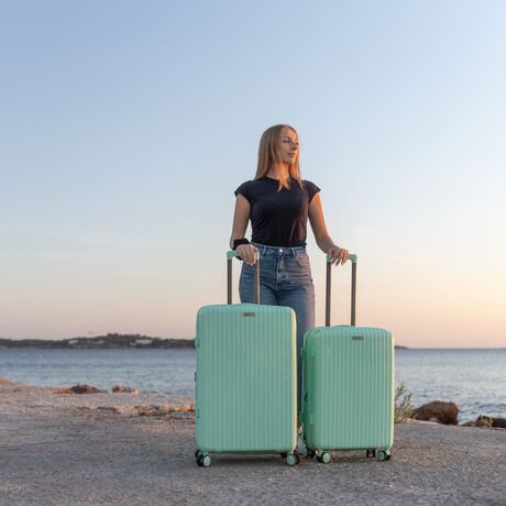 Βαλίτσες Σκληρές Άθραυστες με Επέκταση Cardinal (PP) μεσαία/μεγάλη 2018/60/70 cm τιρκουάζ