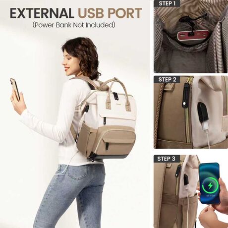 Γυναικείο Σακίδιο Φορητού Υπολογιστή Lovevook 15,6'' MB2046 Beige/black/khaki