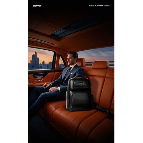 Δερμάτινο Σακίδιο 20L Laptop 15,6” Bopai 61-131601 μαύρο