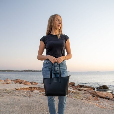 Γυναικεία Τσάντα Ώμου Shopper Pierre Loues 914-62 μαύρο