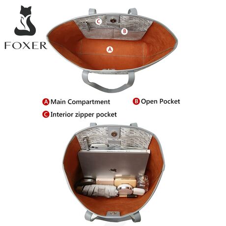 Γυναικεία Τσάντα PVC Shopper 'Ωμου Foxer 9140123F καφέ
