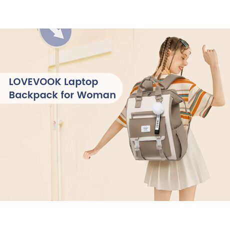 Γυναικείο Σακίδιο Επαγγελματικό Lovevook 15,6'' MB2119 beige/khaki
