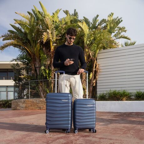 Βαλίτσες σκληρές Newcom (PP) μικρή μεσαία N1597 μπλε