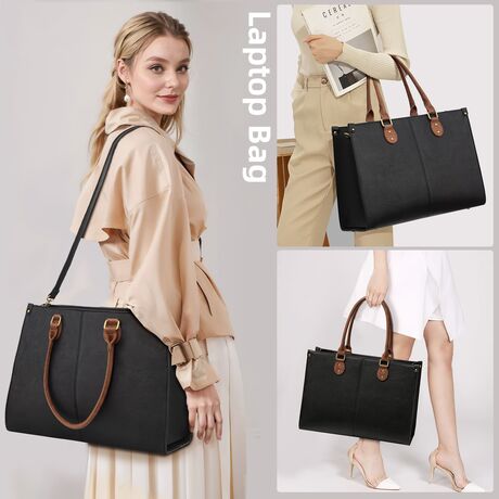 Γυναικείο σετ τσάντας ώμου/χειρος φορητού υπολογιστή Lovevook 15,6'' WB2035 black/brown