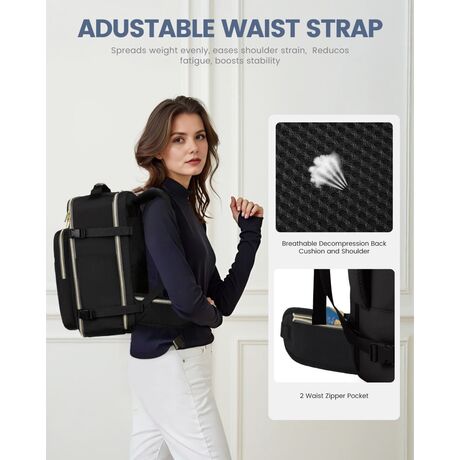 Σακίδιο ταξιδιού για γυναίκες 40L Carry on 17,3" WB2029 black/gray