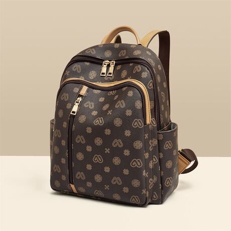 Γυναικείo Σακίδιο Πλάτης PVC Laorentou 9140156L καφέ