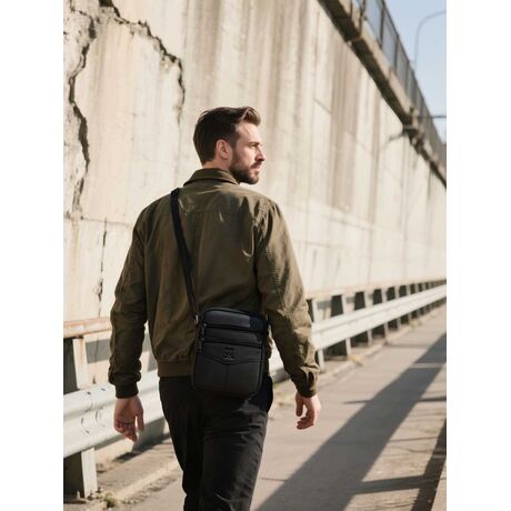 Τσαντάκι Ώμου Ανδρικό Bull Captain DJB 030 μαύρο