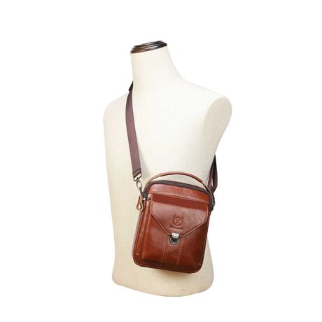 Τσαντάκι Ώμου Ανδρικό Bull Captain DJB 069 σκούρο καφέ