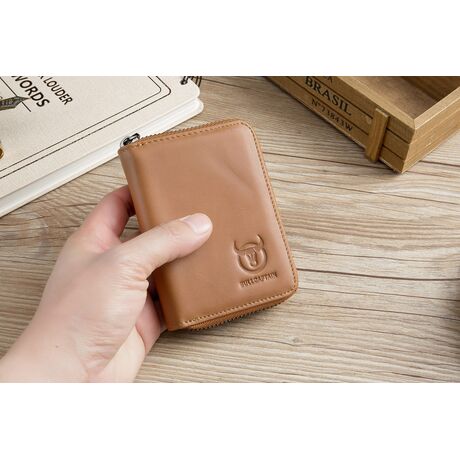 Δερμάτινο πορτοφόλι καρτοθήκη Bull Captain KB05 καφέ ανοιχτό