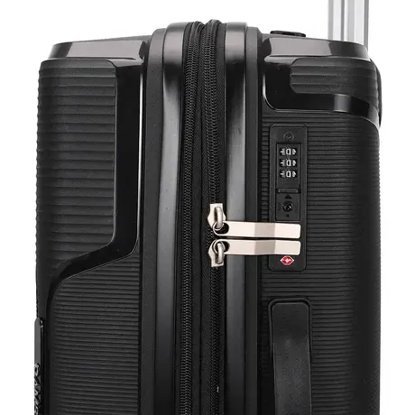 Βαλίτσα Καμπίνας Με Προέκταση AMBER (55x38x20-25cm) Μαύρο AM1018