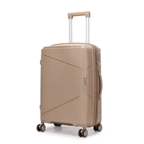 Βαλίτσα Καμπίνας Με Προέκταση AMBER (55x38x20-25cm) Μόκα AM1018