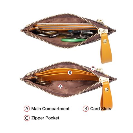 Γυναικείο δερμάτινο PVC πορτοφόλι Foxer 256005F καφέ