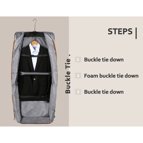 Υφασμάτινη Τσάντα ενδυμάτων κοστουμιού Matein 43L 1176 ριγέ καφέ