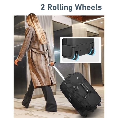 Τροχοτσάντα ταξιδιού καμπίνας 40L Matein 1717/54,6 cm μαύρο