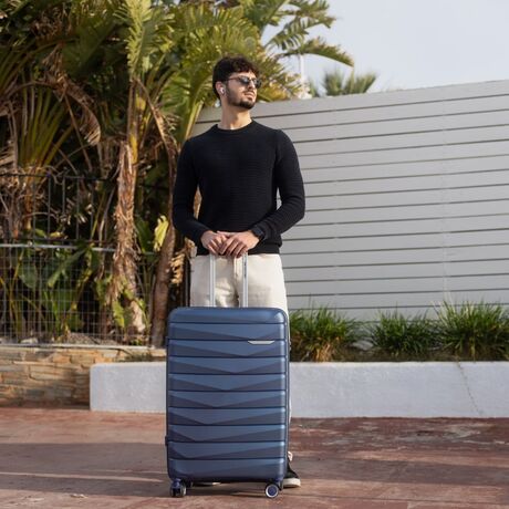 Βαλίτσα σκληρή άθραυστη μεγάλη Newcom (PP) N1597/70 μπλε