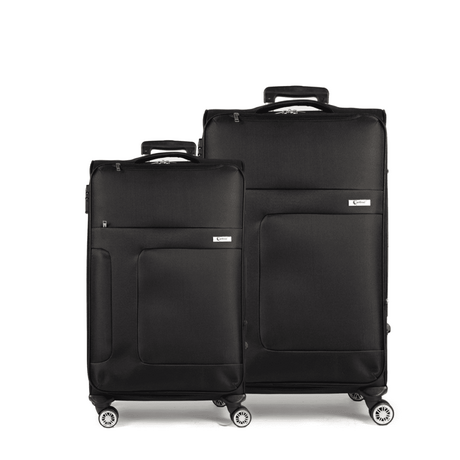 Βαλίτσα trolley Cardinal 3800 μεσαία μεγάλη 66x25x40 cm + 77x30x46 cm μαύρη