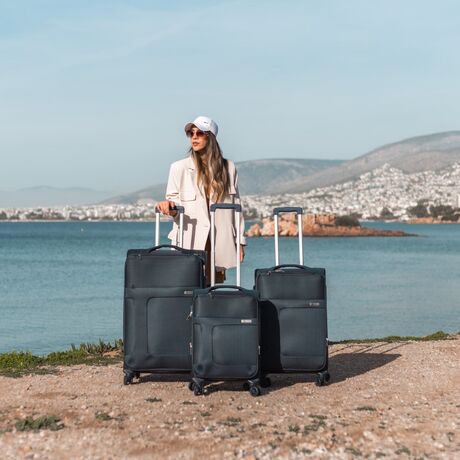 Βαλίτσες trolley Cardinal 3800 (σετ 3 τεμαχίων) 55x23x37 cm + 66x25x40 cm + 77x30x46 cmσκούρο μπλέ