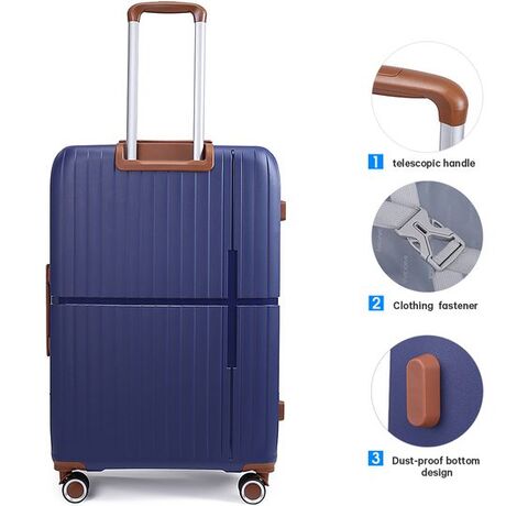 Βαλίτσες σκληρές Newcom N1596 (PP) σετ (σετ 3 τεμαχίων) 56x22x37 cm + 67x22,5x43 cm + 76x29x49 cm μπλε