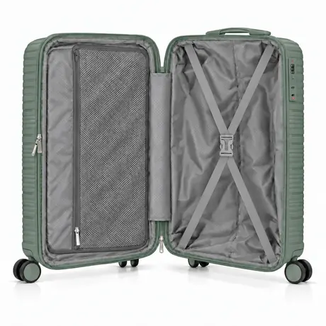 Βαλίτσα Καμπίνας Με Προέκταση AMBER AM1020 (55x35x22-27 cm) Λαδί
