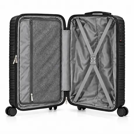 Βαλίτσα Καμπίνας Με Προέκταση AMBER AM1020 (55x35x22-27 cm) Μαύρο